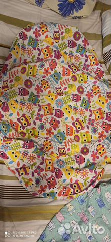 Простынь на резинке в детскую кровать круглая