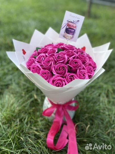 Букет из мыльных роз