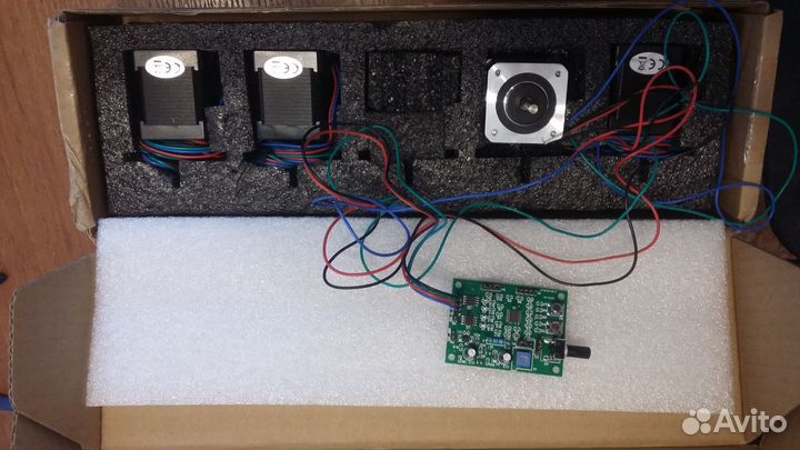Nema шаговый двигатель 48 мм, плата управления