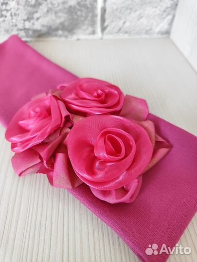 Трикотажная ретро повязка с цветами