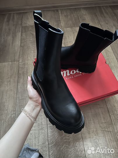 Ботинки челси женские 38 натуральная кожа зимние