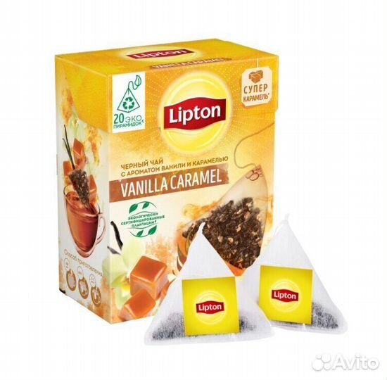 Чай Lipton Vanilla Caramel пирамидки (опт)