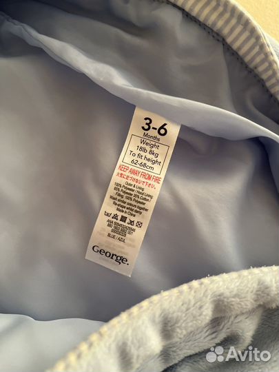 Комбинезон george 3-6 мес + шапочка mothercare