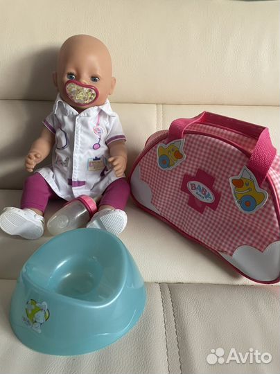 Кукла пупс baby born доктор с набором
