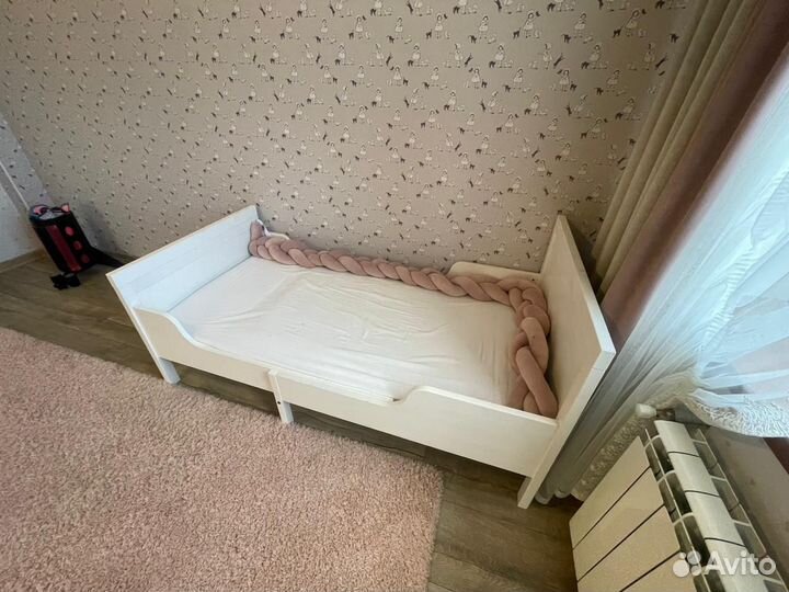 Детская кровать IKEA с матрасом раздвижная sundvik