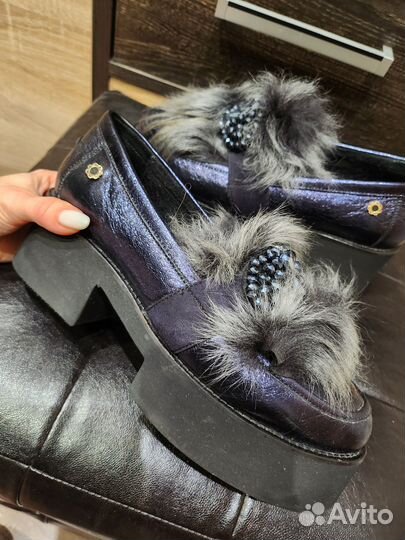 Лоферы зимние женские 37