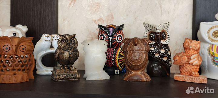 Фигурки Совы из дерева, кварца, камня,фарфора