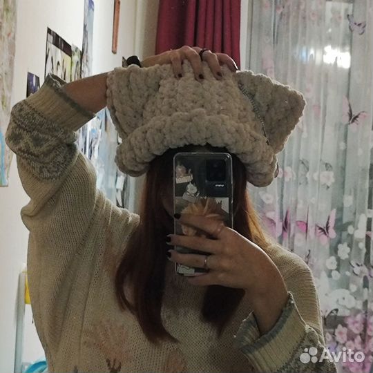 Шапка зимняя женская вязанная