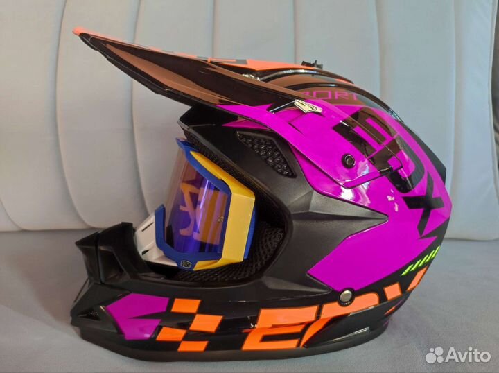 Шлем + очки для Мотокросса, Квадроцикла, Эндуро