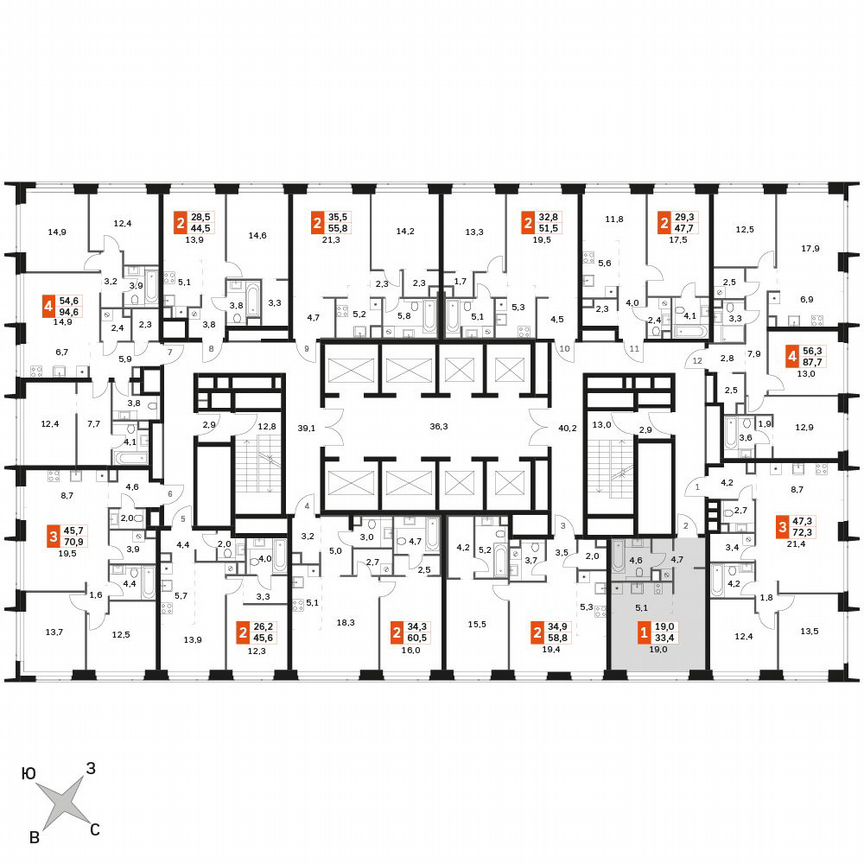 Квартира-студия, 33,4 м², 48/60 эт.