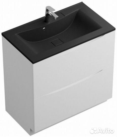 Мебель для ванной BelBagno Marino 80-PIA-BB800/450-LV-ART-PR-nero Bianco Lucido