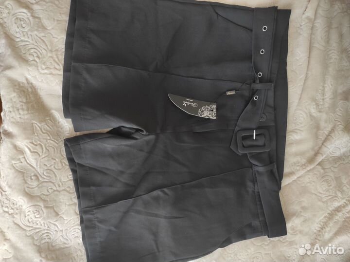 Шорты женские чёрные с ремнём L-xL