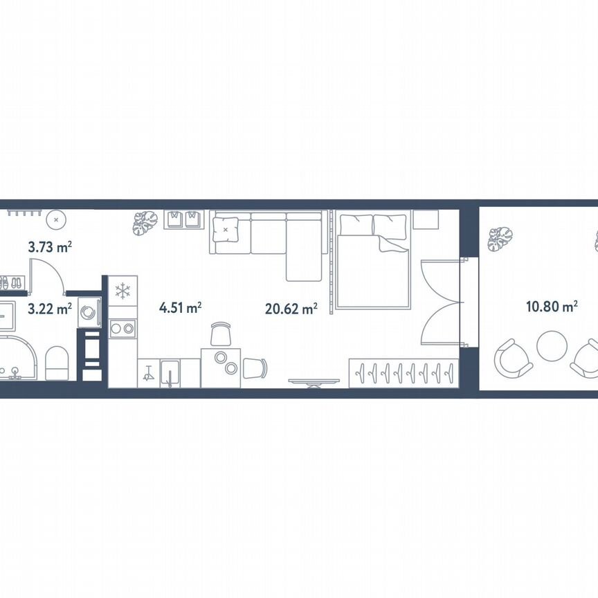 Квартира-студия, 35,3 м², 3/11 эт.