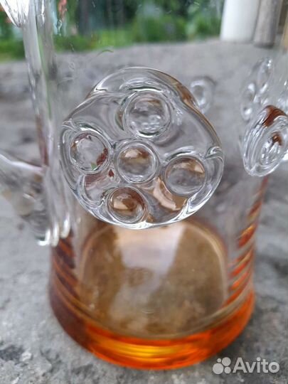 Кружка пивная/цветное стекло/гнутая техника