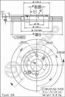 Диск тормозной Standard перед LCV 09.9619.1