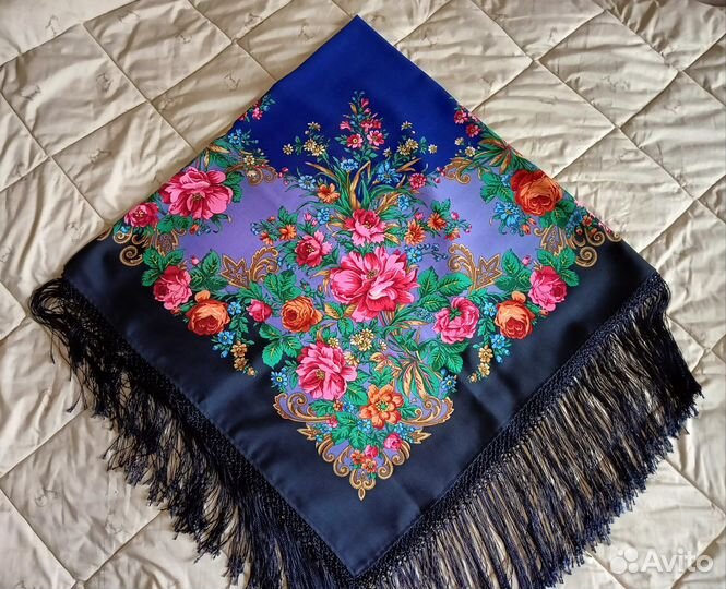 Павловопосадская шаль (платок) Рыжее лето