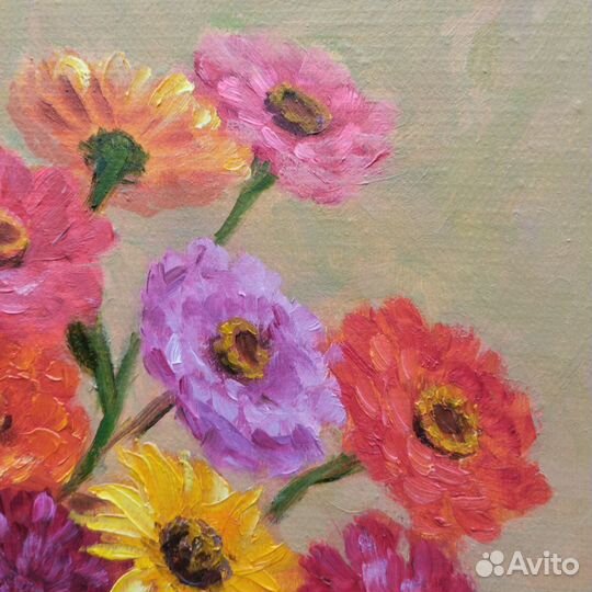 Картина маслом. Цветы и фрукты