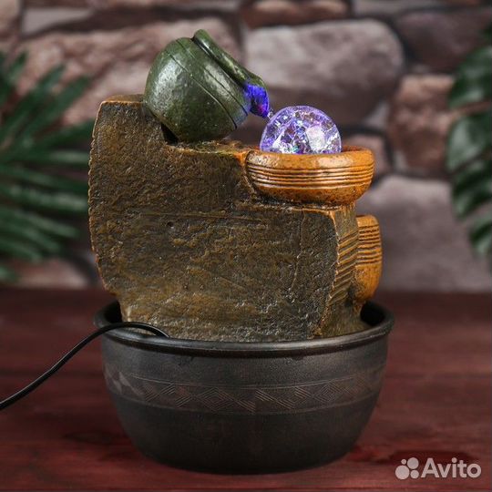 Фонтан настольный от сети 'Ганеша у водопада с кув