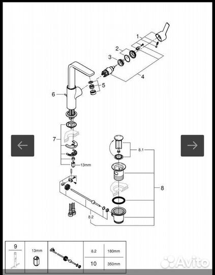 Смеситель для раковины grohe