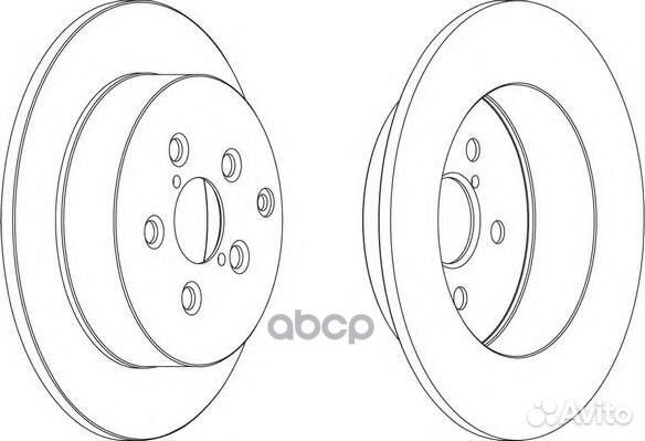 Диск тормозной задний toyota Avensis 1.6-2.4 03