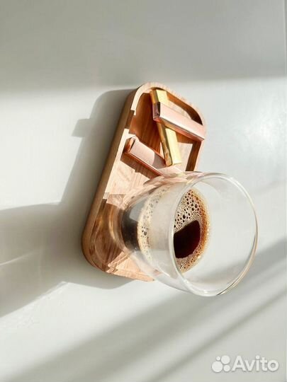 Поднос деревянный круглый