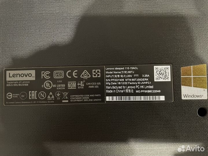 Ноутбук lenovo ideapad 110 15acl