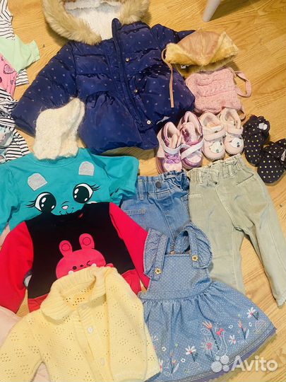 Большой пакет вещей на девочку 74-86