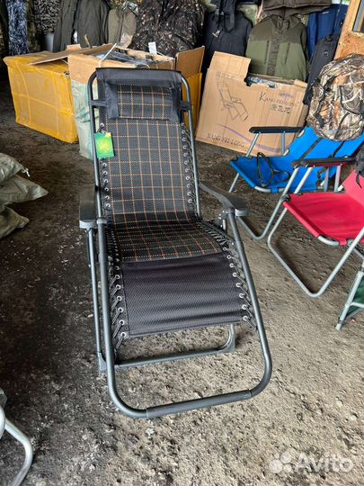 Кресло шезлонг для дачи усиленный 140кг