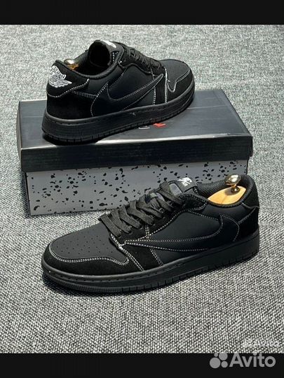 Кроссовки Travis Scott x Air Jordan 1 Low Black Ph