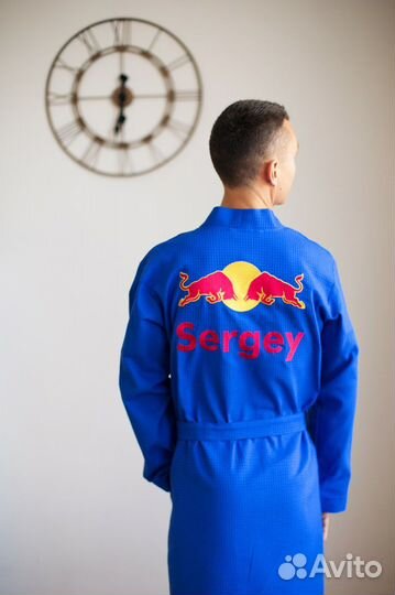 Вафельный халат с персональной вышивкой