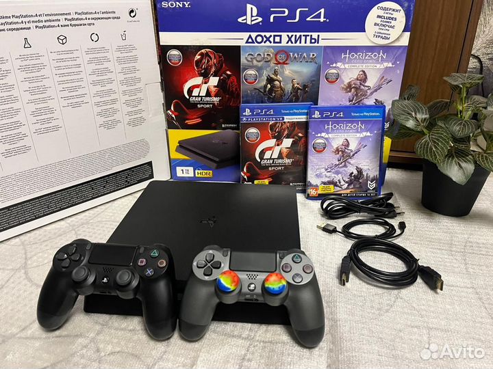 Sony playstation 4 slim 1 tb/2гем+480игр