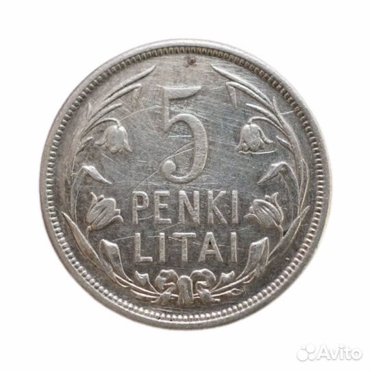 Монета 5 лит 1925. Литва (8)