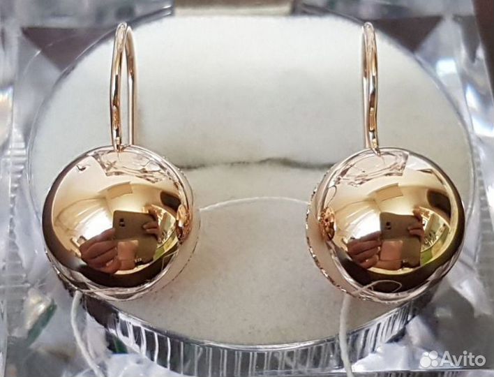Золотые серьги шары