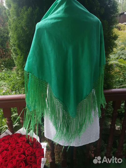 Платок шаль дикий шёлк натуральный