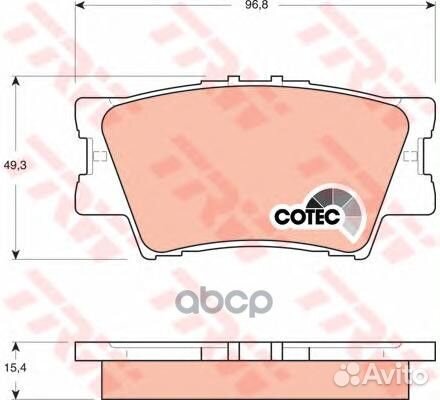Колодки тормозные дисковые зад GDB3426 TRW
