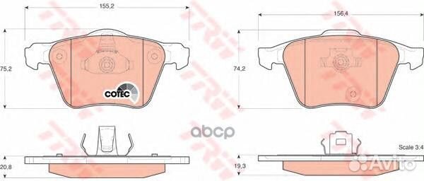 Колодки торм диск к-т передн gdb1565 TRW