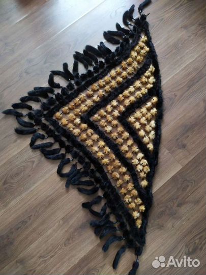 Норковый платок, норковая шаль, меховой палантин