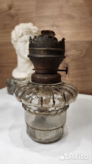 Лампа керосиновая старинная, стекло