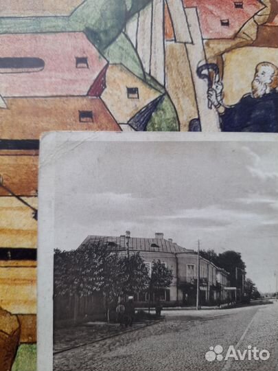 Открытка антикварная Новгород/Петербургская улица