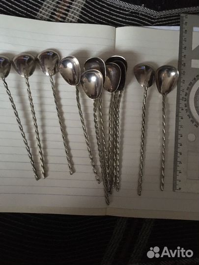 Чайные ложки мельхиор СССР 12 штук