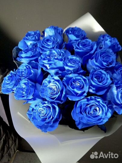 Синие розы 60 см