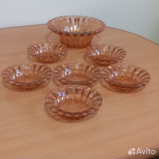 Винтажный набор СССР для варенья ваза и розетки