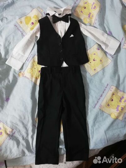 Классический костюм с бабочкой 92-98+ботинки 23