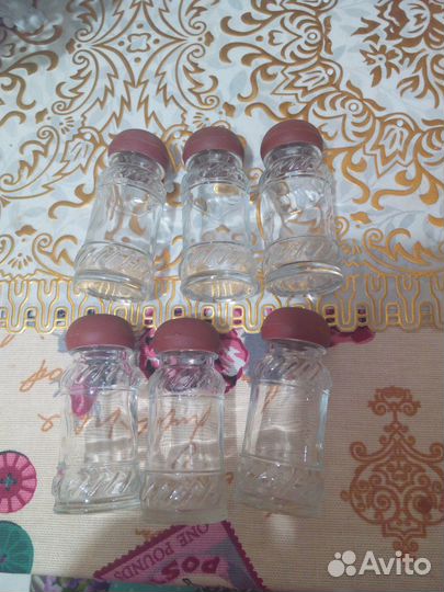 Баночки для специй маленькие стеклянные 6 шт