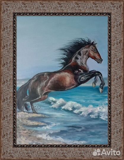 Картина маслом. Морской конек