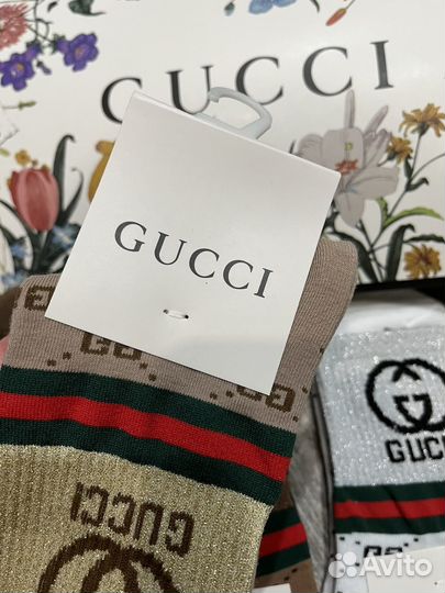Носочки Gucci гуччи набор с упаковкой бренда