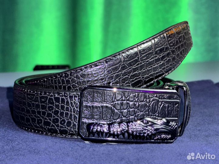 Ремень мужской lacoste большой крокодил