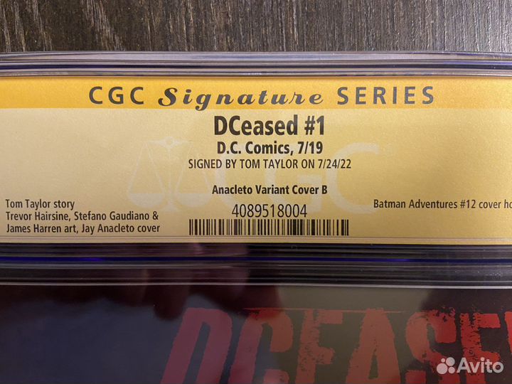 CGC DCeased #1 с автографом Тома Тейлора