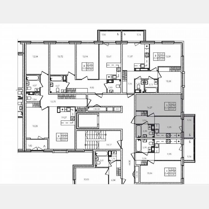 1-к. квартира, 34,9 м², 3/4 эт.