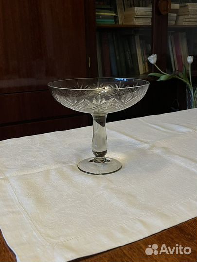 Ваза для фруктов на ножке хрусталь СССР